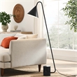 Modway Ayla Marble & Metal Floor Lamp with Cone Shade in Black