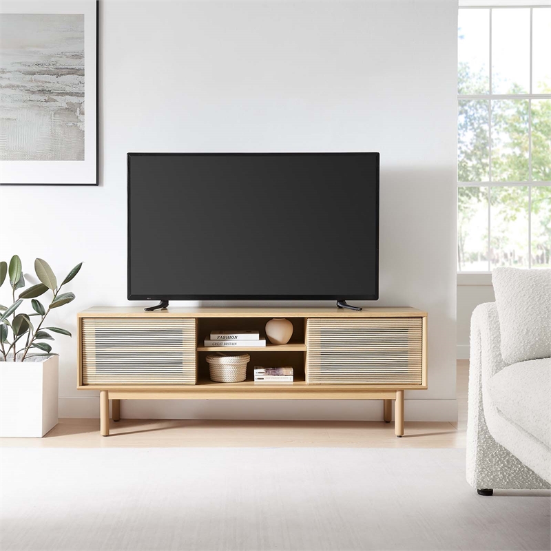 Modway Milo 1-Shelf Wood TV Stand for TVs up to 65