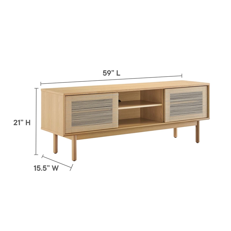 Modway Milo 1-Shelf Wood TV Stand for TVs up to 65
