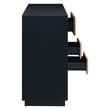 Modway Holden 3-Drawer Wood Sideboard with 3 Hinged Doors in Black/Walnut