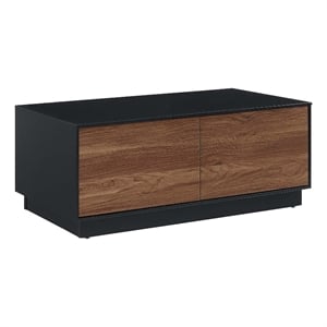Modway Holden 2-Drawer Wood Coffee Table in Black and Walnut