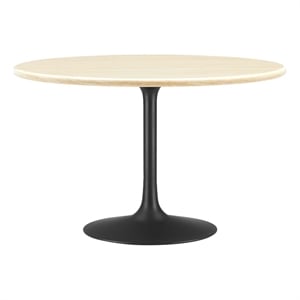 Modway Lippa 48&quot Round Modern Wood Dining Table in Black and Brown
