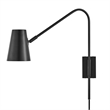 Modway Faye Metal & Fabric Wall Sconce with Swivel Arm in Black
