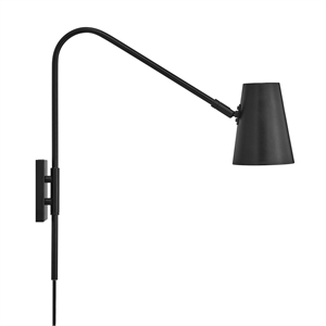 Modway Faye Metal & Fabric Wall Sconce with Swivel Arm in Black
