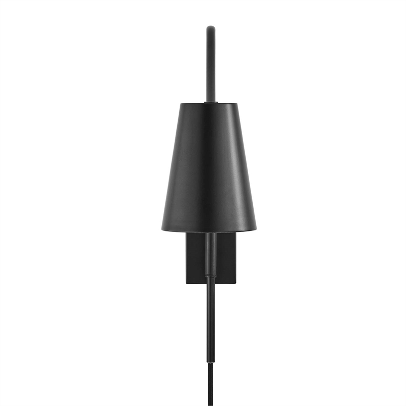 Modway Faye Metal & Fabric Wall Sconce with Swivel Arm in Black