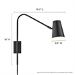 Modway Faye Metal & Fabric Wall Sconce with Swivel Arm in Black