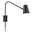 Modway Faye Metal & Fabric Wall Sconce with Swivel Arm in Black