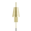 Modway Faye Metal & Fabric Wall Sconce with Swivel Arm in Satin Brass