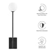 Modway Riva Metal Wall Sconce with Opal White Glass in Black
