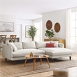 Modway 2-Piece Right-Facing Fabric Sectional Sofa with Tapered Legs in White