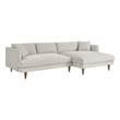 Modway 2-Piece Right-Facing Fabric Sectional Sofa with Tapered Legs in White
