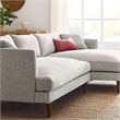 Modway 2-Piece Right-Facing Fabric Sectional Sofa with Tapered Legs in Gray