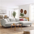 Modway 2-Piece Right-Facing Fabric Sectional Sofa with Tapered Legs in Gray