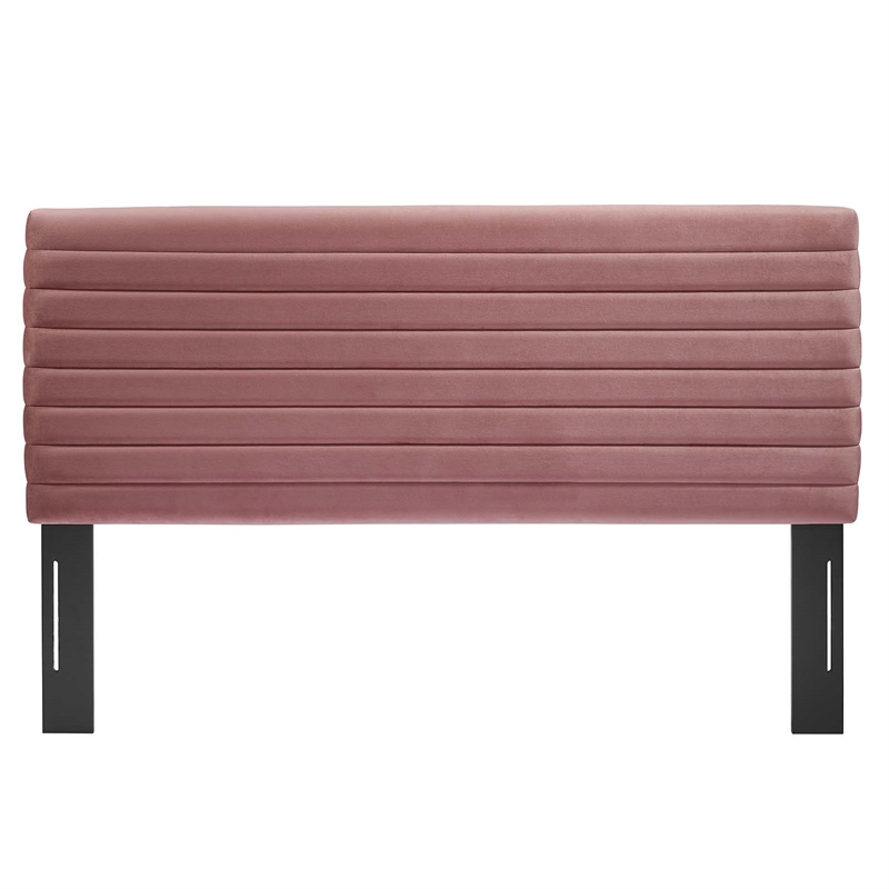 Modway Tranquil Upholstered Wood King/California King Headboard in Dusty Rose