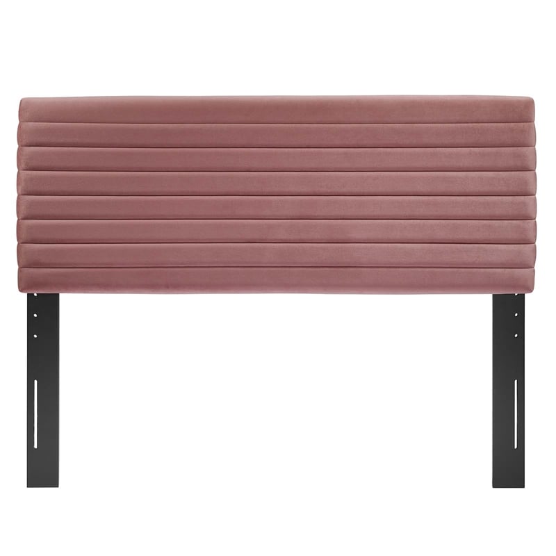 Modway Tranquil Upholstered Wood King/California King Headboard in Dusty Rose
