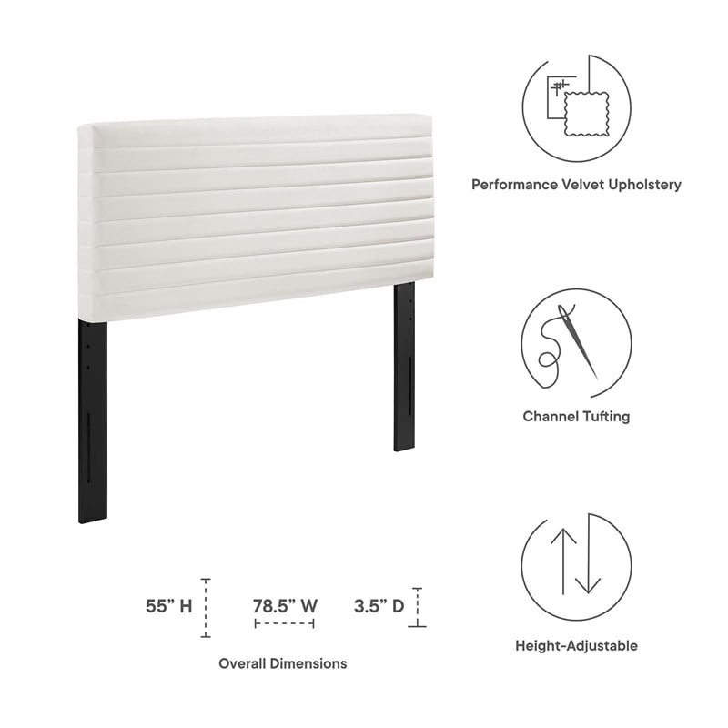 Modway Tranquil Upholstered Wood King/California King Headboard in White