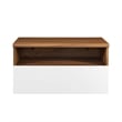 Modway Envision 1-Shelf Wall Mount Wood Nightstand in Walnut and White