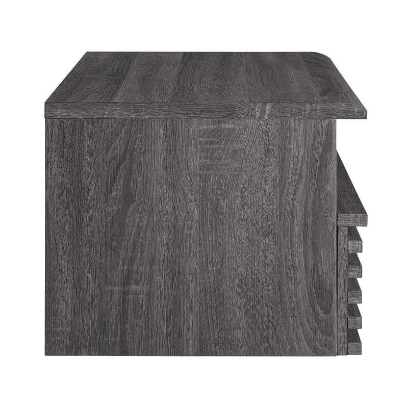 Modway Render 1-Drawer Wall-Mount Modern Wood Nightstand in Charcoal