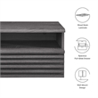 Modway Render 1-Drawer Wall-Mount Modern Wood Nightstand in Charcoal