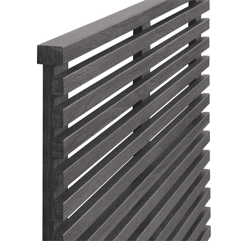 Modway Render Wall Mount Modern Wood Twin Headboard in Charcoal