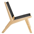 Modway Saoirse Woven Rope & Wood Accent Lounge Chair in Natural and Black