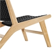 Modway Saoirse Woven Rope & Wood Accent Lounge Chair in Natural and Black