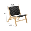 Modway Saoirse Woven Rope & Wood Accent Lounge Chair in Natural and Black