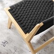 Modway Saoirse Woven Rope & Wood Accent Lounge Chair in Natural and Black