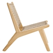 Modway Saoirse Woven Rope & Wood Accent Lounge Chair in Brown/Natural