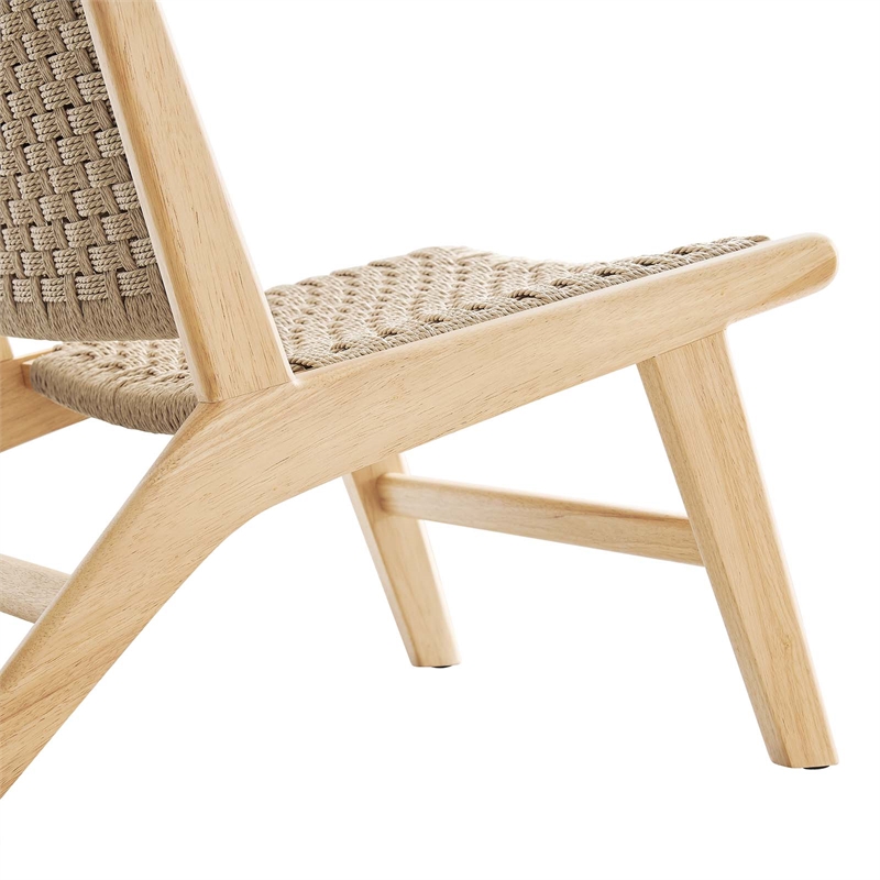 Saoirse Woven Rope Wood Accent Lounge Chair - Natural Natural