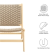 Modway Saoirse Woven Rope & Wood Accent Lounge Chair in Brown/Natural