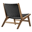 Modway Saoirse Woven Rope & Wood Accent Lounge Chair in Black and Walnut