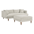 Modway Zoya Fabric Sofa and Ottoman Set in Heathered Weave Ivory