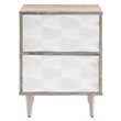 Modway Vespera 2-Drawer Wood Nightstand with Tapered Legs in Oak/White