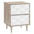 Modway Vespera 2-Drawer Wood Nightstand with Tapered Legs in Oak/White