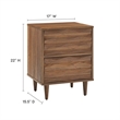 Modway Vespera 2-Drawer Wood Nightstand with Tapered Legs in Walnut