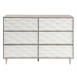 Modway Vespera Mindi Wood 6-Drawers Bedroom Dresser in Oak White