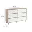 Modway Vespera Mindi Wood 6-Drawers Bedroom Dresser in Oak White