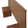 Modway Render Modern Wood Twin Headboard and Nightstands in Walnut