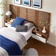 Modway Render Modern Wood Twin Headboard and Nightstands in Walnut