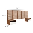 Modway Render Modern Wood Queen Headboard and Nightstands in Walnut