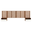 Modway Render Modern Wood King Headboard and Nightstands in Walnut