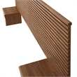 Modway Render Modern Wood King Headboard and Nightstands in Walnut