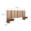 Modway Render Modern Wood King Headboard and Nightstands in Walnut