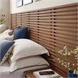 Modway Render Modern Wood King Headboard and Nightstands in Walnut