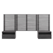 Modway Render Modern Wood Twin Headboard and Nightstands in Charcoal