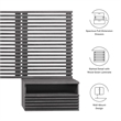 Modway Render Modern Wood Twin Headboard and Nightstands in Charcoal