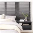 Modway Render Modern Wood Twin Headboard and Nightstands in Charcoal