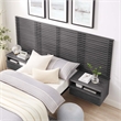 Modway Render Modern Wood Twin Headboard and Nightstands in Charcoal