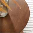 Modway Lina Round Wood Side Table with Tapered Pedestal Base in Walnut